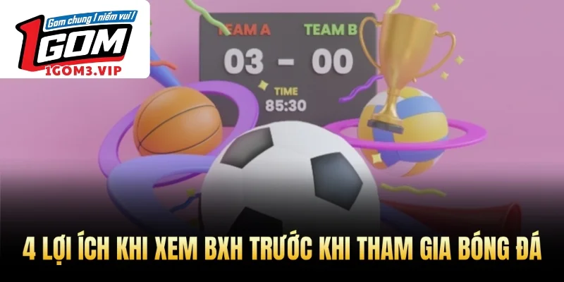 4 lợi ích khi xem BXH trước khi tham gia cá cược bóng đá